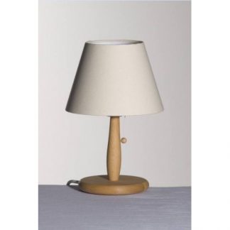 Lampe blindée en bois et tissu